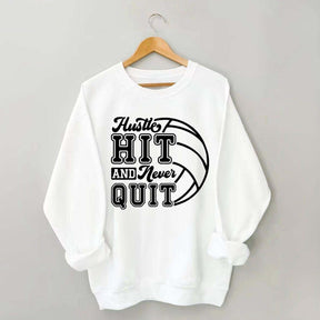 Hustle Never Quit Gameday Games Practice Fan Sweatshirt