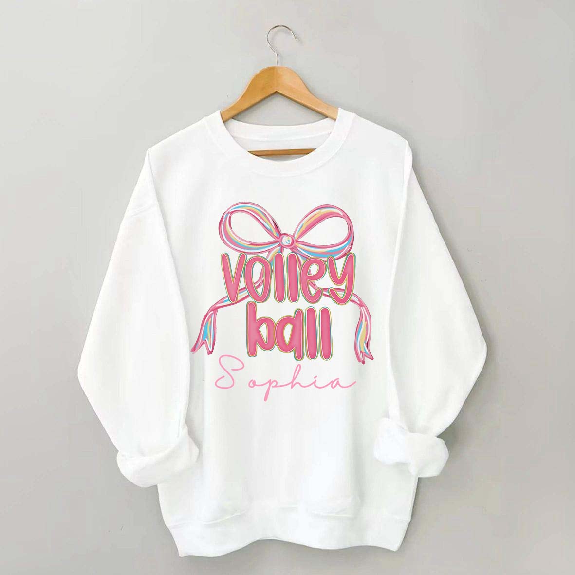 Personalized Volleyball Bow Sweatshirt