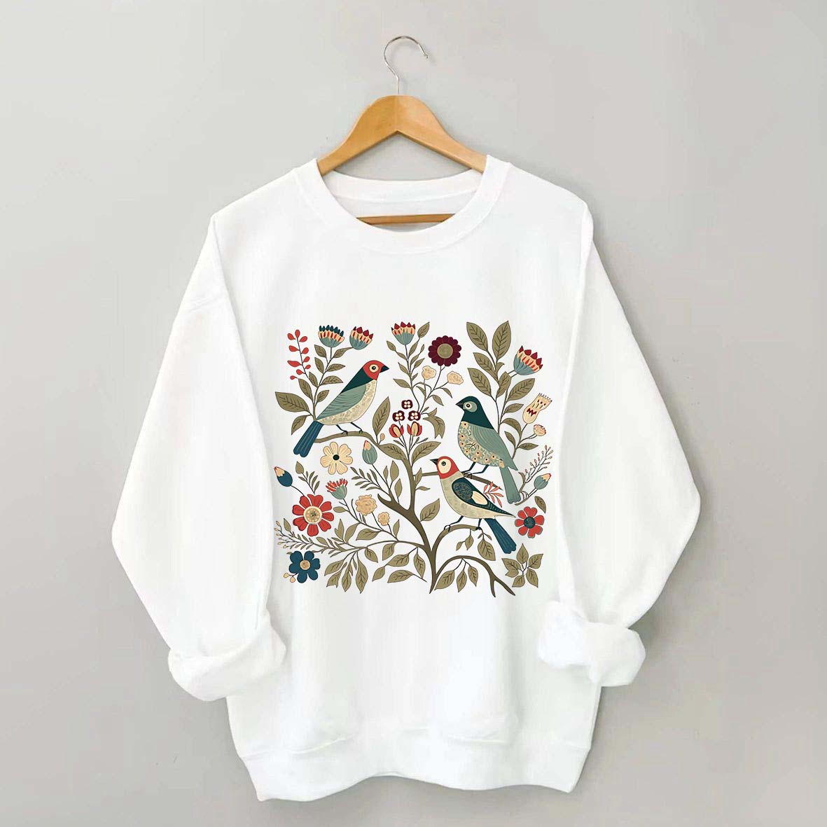 Cottagecore Birds and Flowers  Sweatshirt