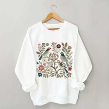 Cottagecore Birds and Flowers  Sweatshirt