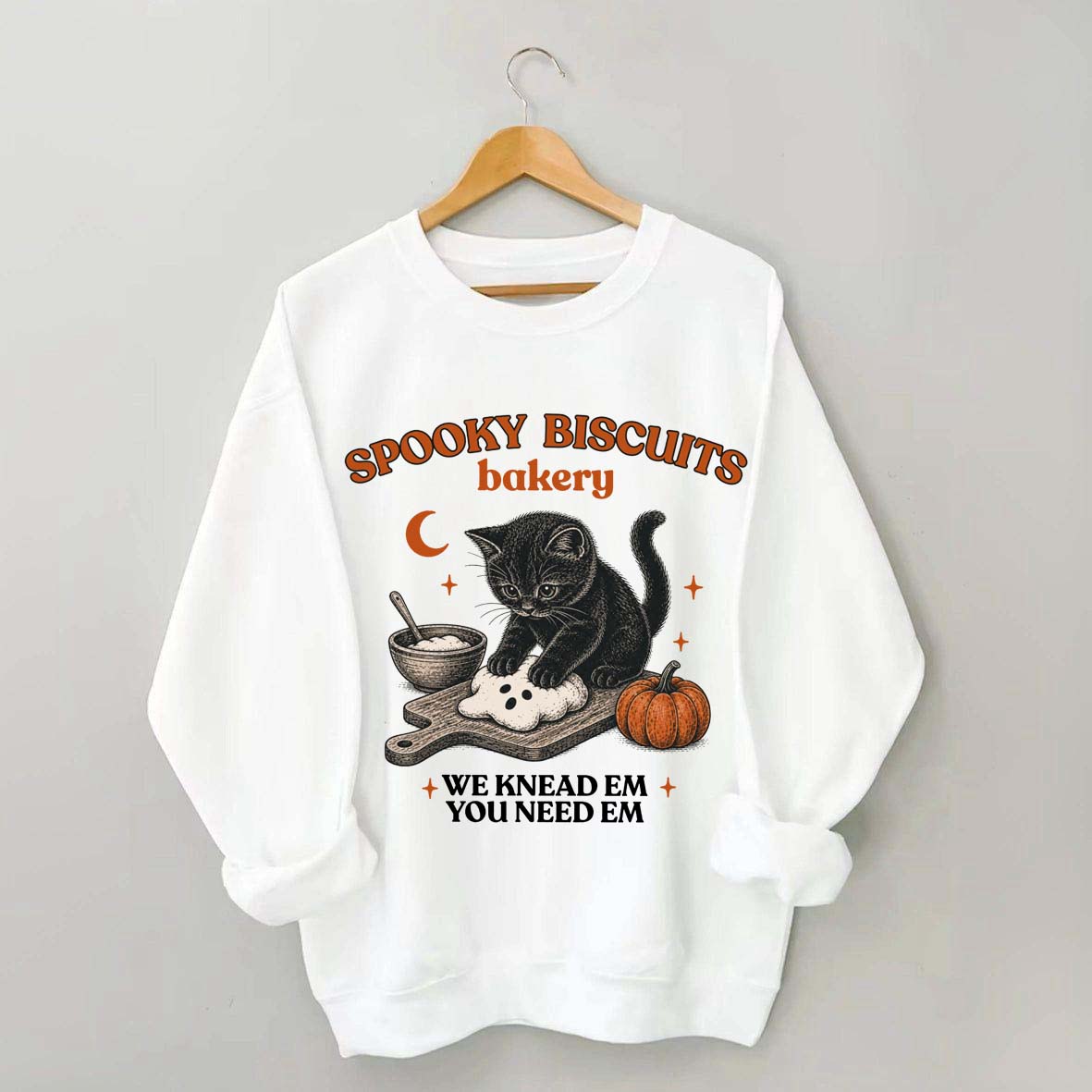 Kitty Biscuits Vintage Baking Pumpkin Sweatshirt