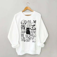 Retro Kitten Graphic Cat Sweatshirt