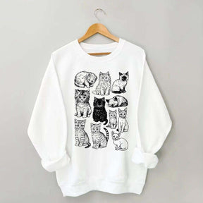Retro Kitten Graphic Cat Sweatshirt