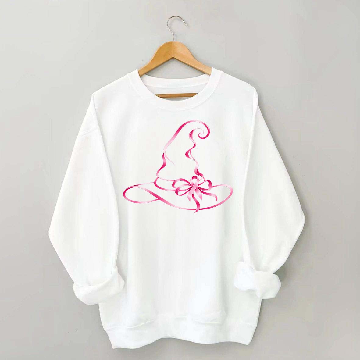 Breast Cancer Awareness Witch Hat Halloween Sweatshirt