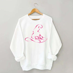 Breast Cancer Awareness Witch Hat Halloween Sweatshirt