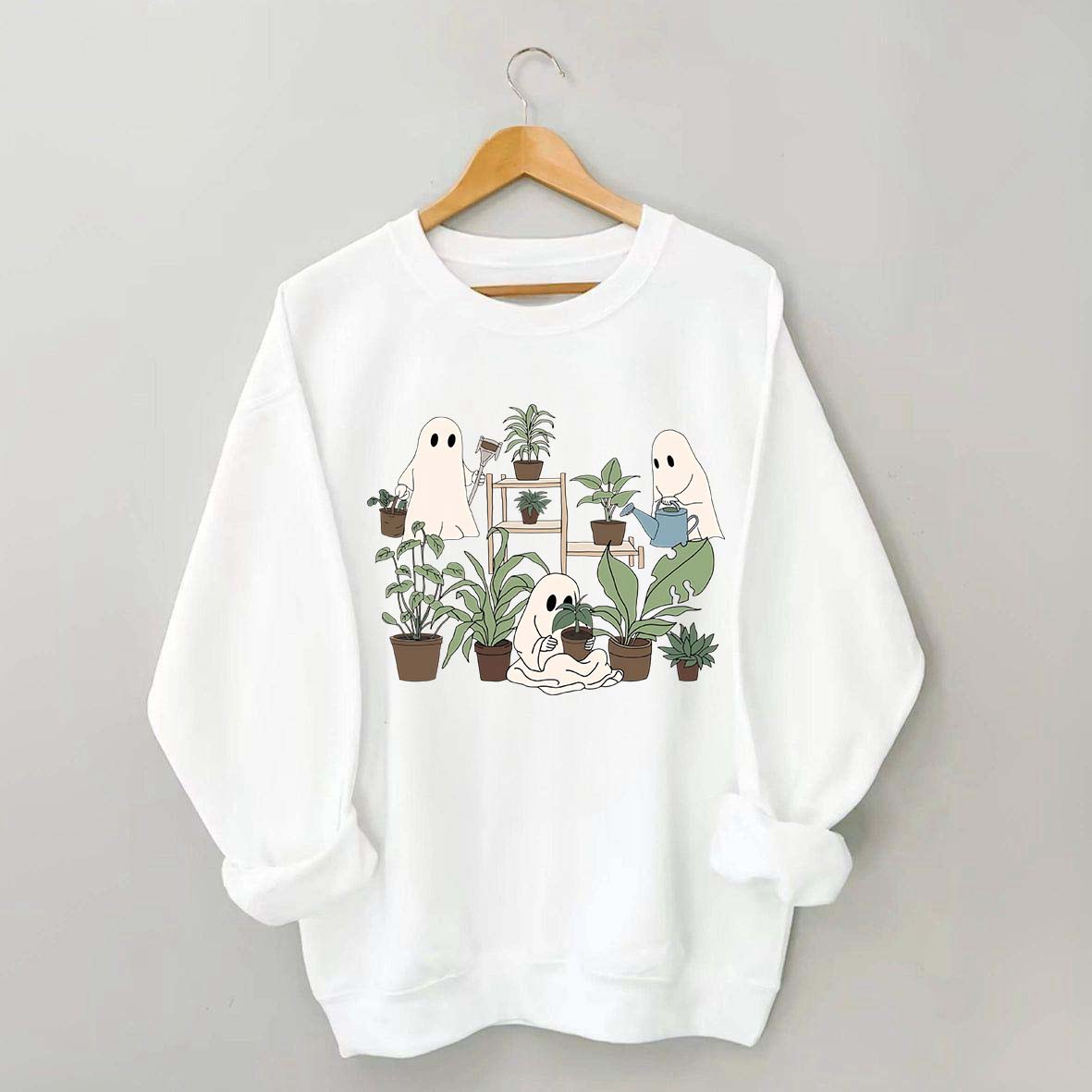 Ghost Houseplant Lover Gardening Sweatshirt