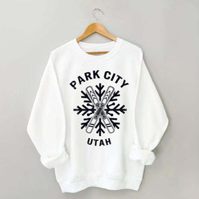 Park City Utah Snowflakes Ski Sweatshirt
