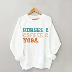 Horses Coffee Yoga Sweatshirt