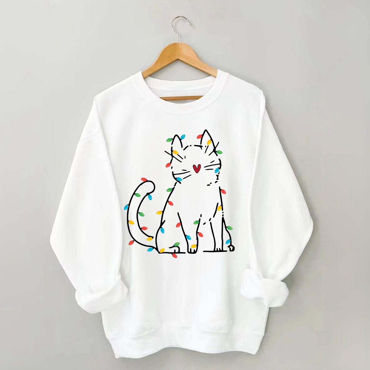 Cat Christmas Lights Sweatshirt