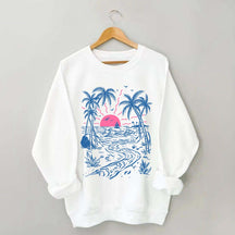 Salty Summer Beach Life Tree Sweatshirt