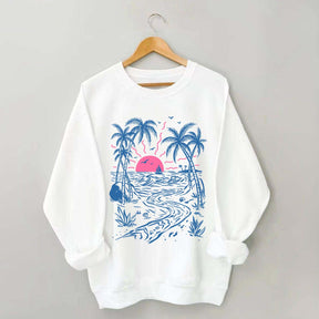 Salty Summer Beach Life Tree Sweatshirt