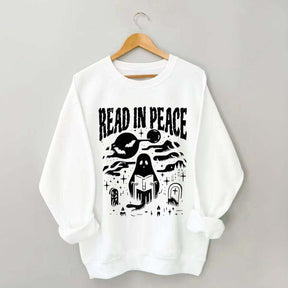 Ghost Reading Book Boho Bookish Sweatshirt