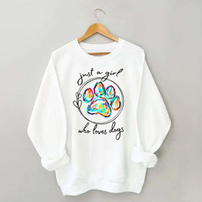 Just a Girl Who Loves Dogs  Animal Lover Sweatshirt