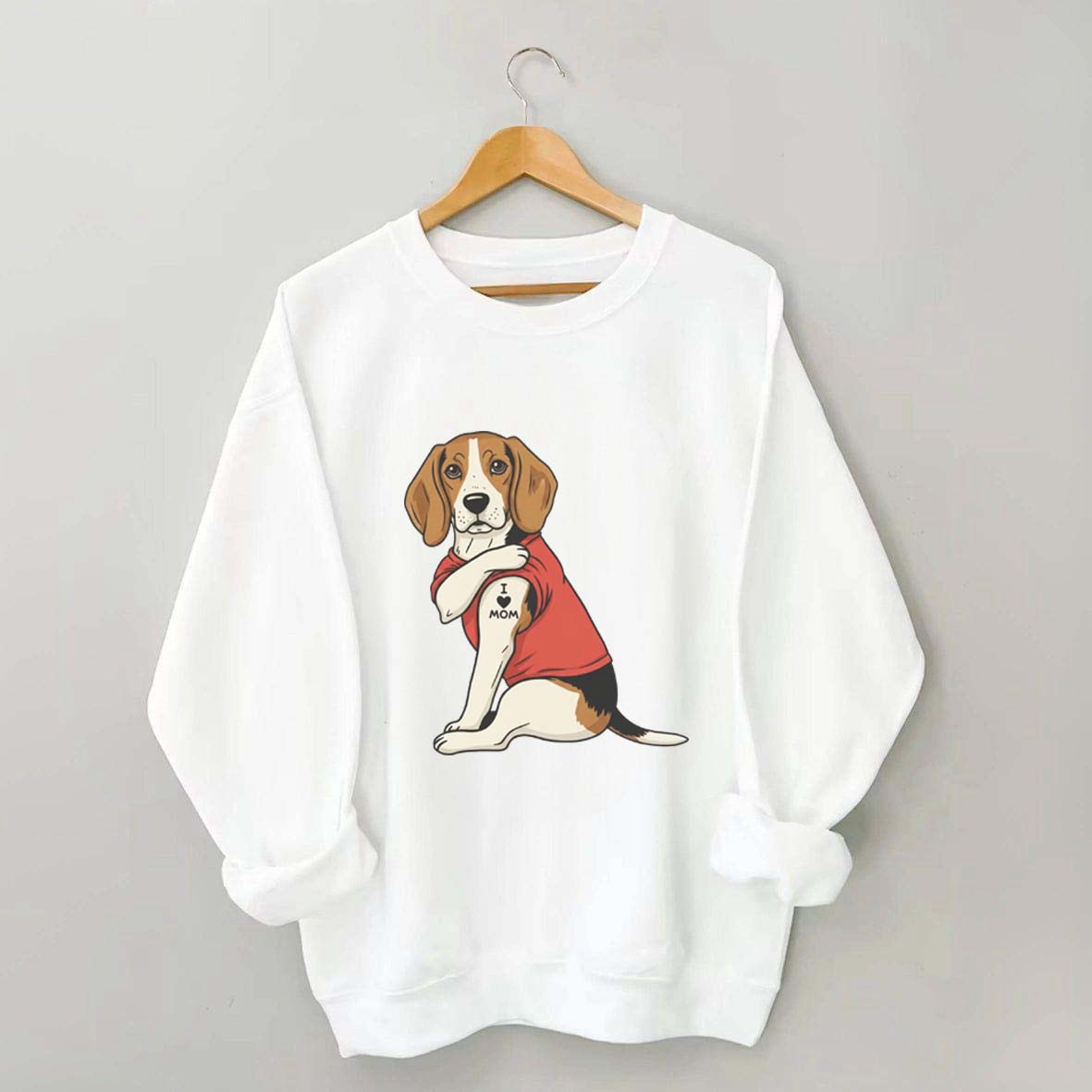 Featuring Tattooed Dog I Love Mom Sweatshirt