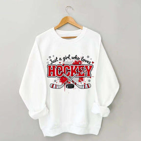 Just a Girl Who Loves Hockey Red Sweatshirt