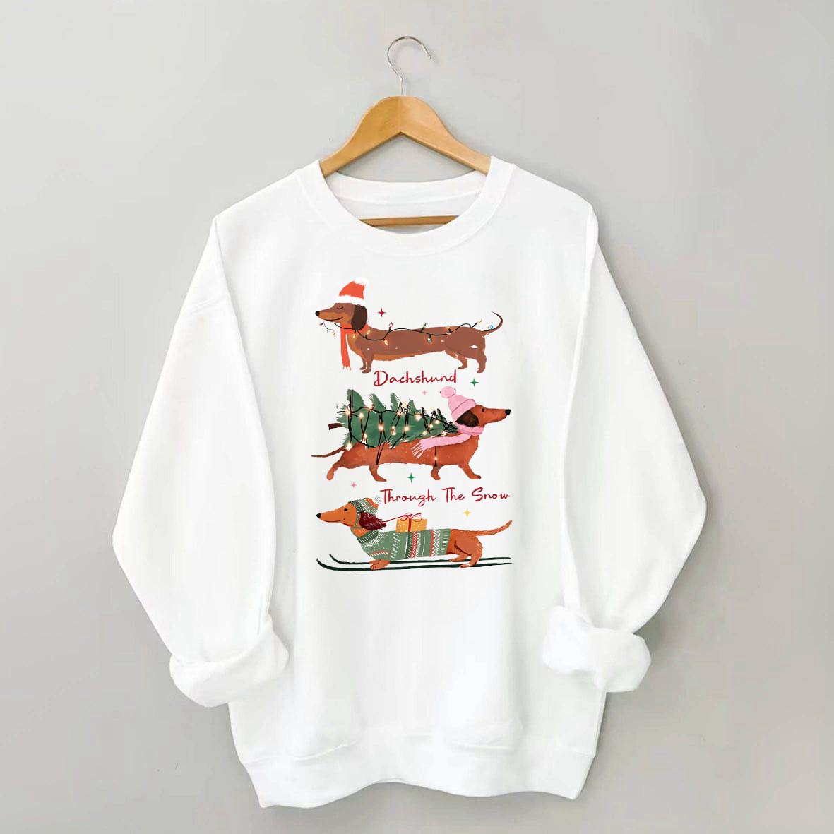Funny Dachshund Through the Snow Sweatshirt