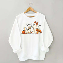 Pumpkin Ghost Dog Halloween Sweatshirt