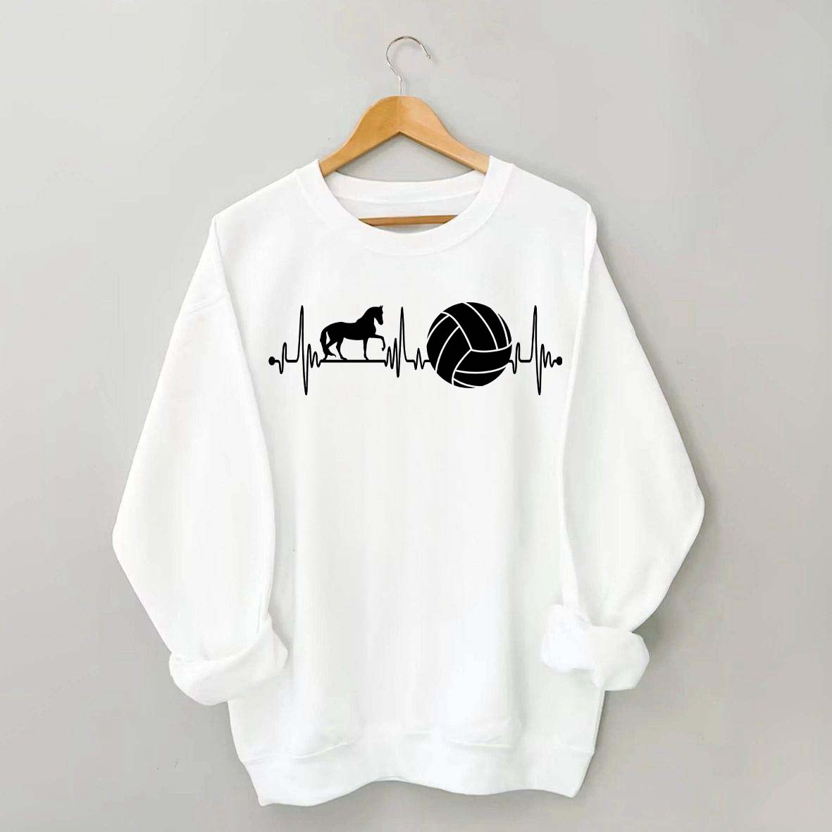 Funny Horse Volleyball Heartbeat Sweatshirt