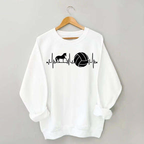 Funny Horse Volleyball Heartbeat Sweatshirt