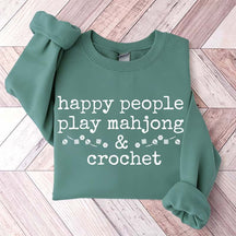 Happy People Play Mahjong & Crochet Sweatshirt