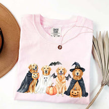 Halloween Golden Retriever Bat T-Shirt