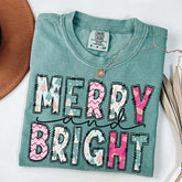 Merry and Bright Christmas Mommy and Me T-Shirt