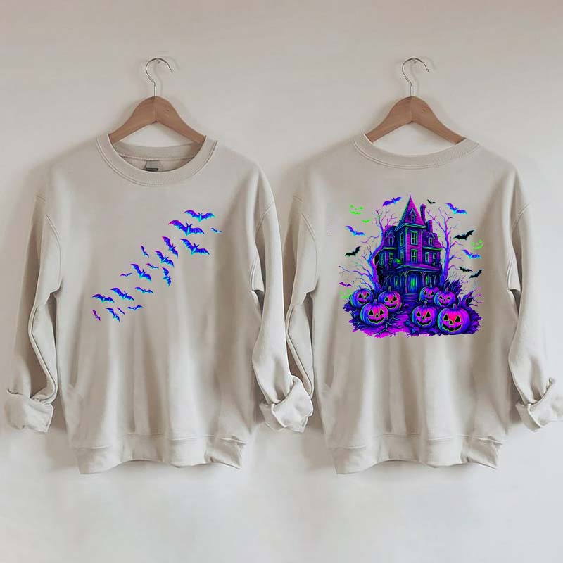 Halloween Haunted House Bats Sweatshirt