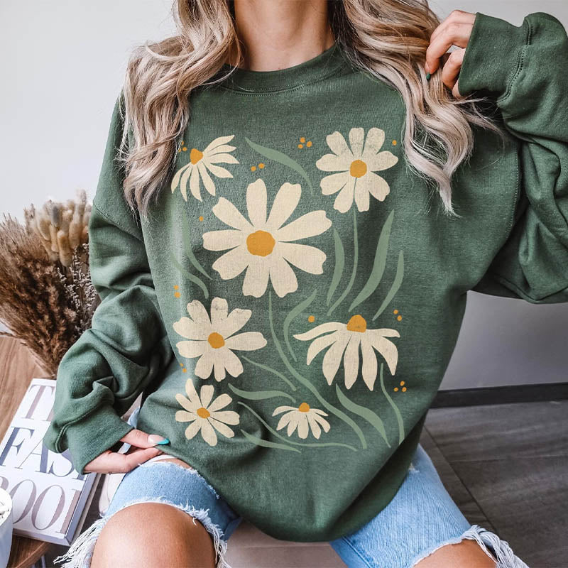 Flower Print Women Gift Sweatshirt