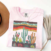 Retro Desert Cactus Southwest Boho Plant T-Shirt