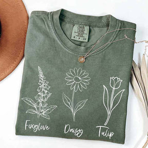 FDT Floral Foxglove Daisy Tulip T-Shirt