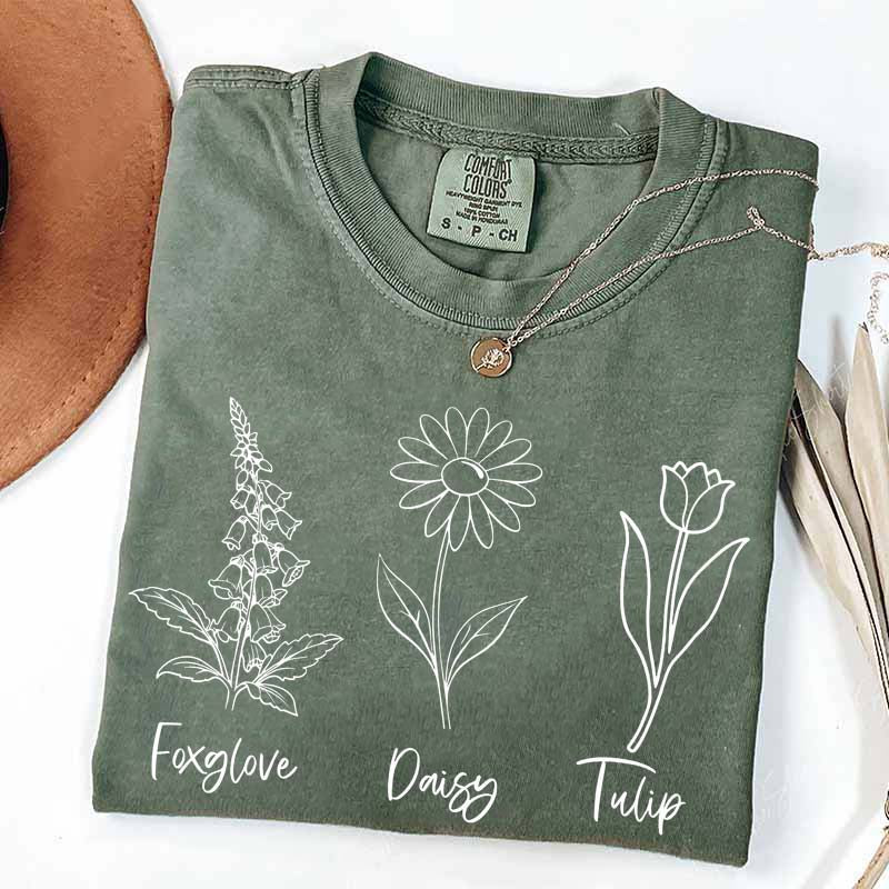 FDT Floral Foxglove Daisy Tulip T-Shirt