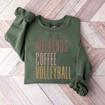 Comfort Color Weekend Coffee Volleyball Sweatshirt