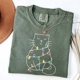 Cute Cat Mom Christmas Funny T-Shirt