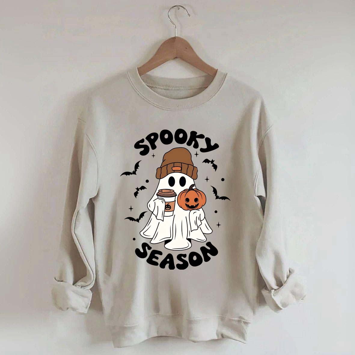 Halloween Ghost Spooky Season Coffee Sweatshirt