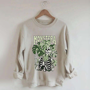 Monstera Skeleton Botanical Plant Sweatshirt