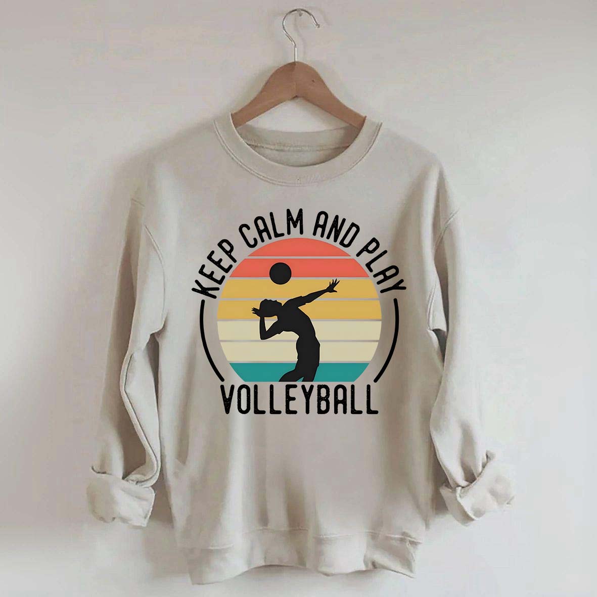 Keep Calm And Play Volleyball Vintage Sweatshirt
