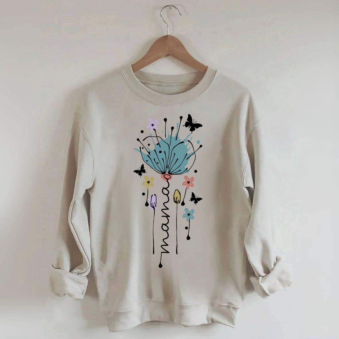 Mama Flower Butterfly Sweatshirt