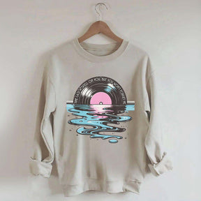 Time Casts A Spell On You Retro Vinyl Record Sweatshirt