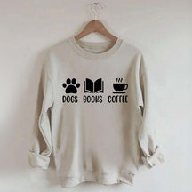 Dogs Books Coffee Lover Sweatshirt
