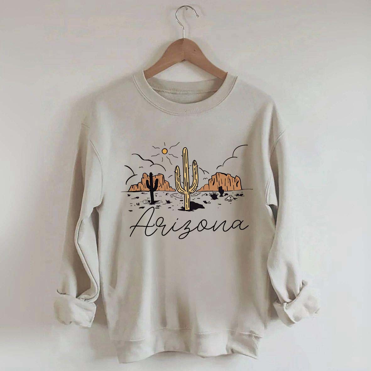 Arizona Desert Graphic Retro Cactus Sweatshirt