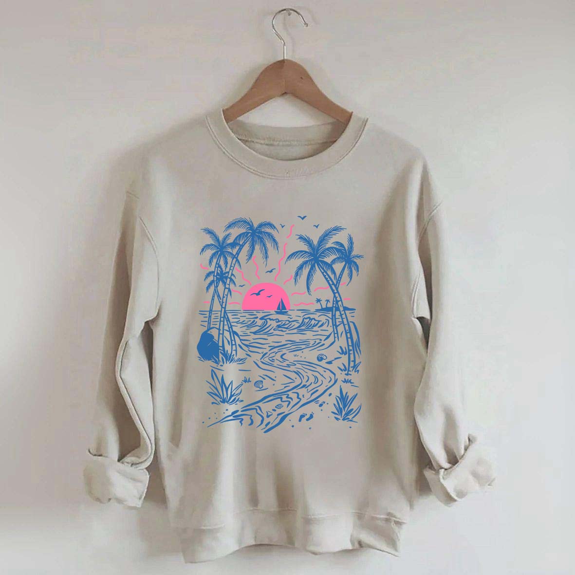 Salty Summer Beach Life Tree Sweatshirt