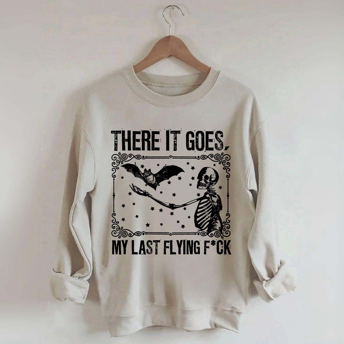 Skeleton Bat Spooky Halloween Sweatshirt