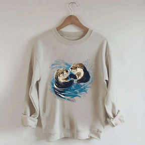 Vintage Otters Ocean Animals Sweatshirt