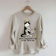 Christmas Cat Lights Sweatshirt