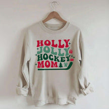 Holly Jolly Hockey Mom Christmas Sweatshirt