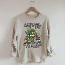 Books Plants Women Sweatshirt