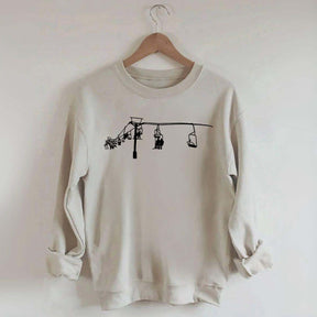 Minimal Mountain Skiing Lift Sweatshirt