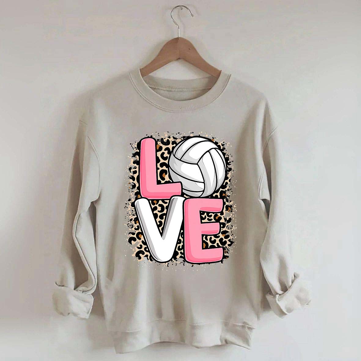 Leopard Print Love Volleyball Sweatshirt