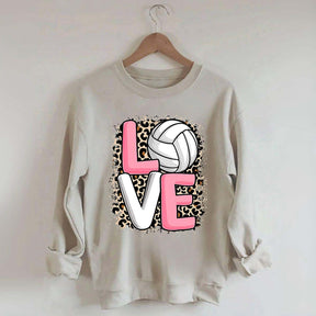 Leopard Print Love Volleyball Sweatshirt