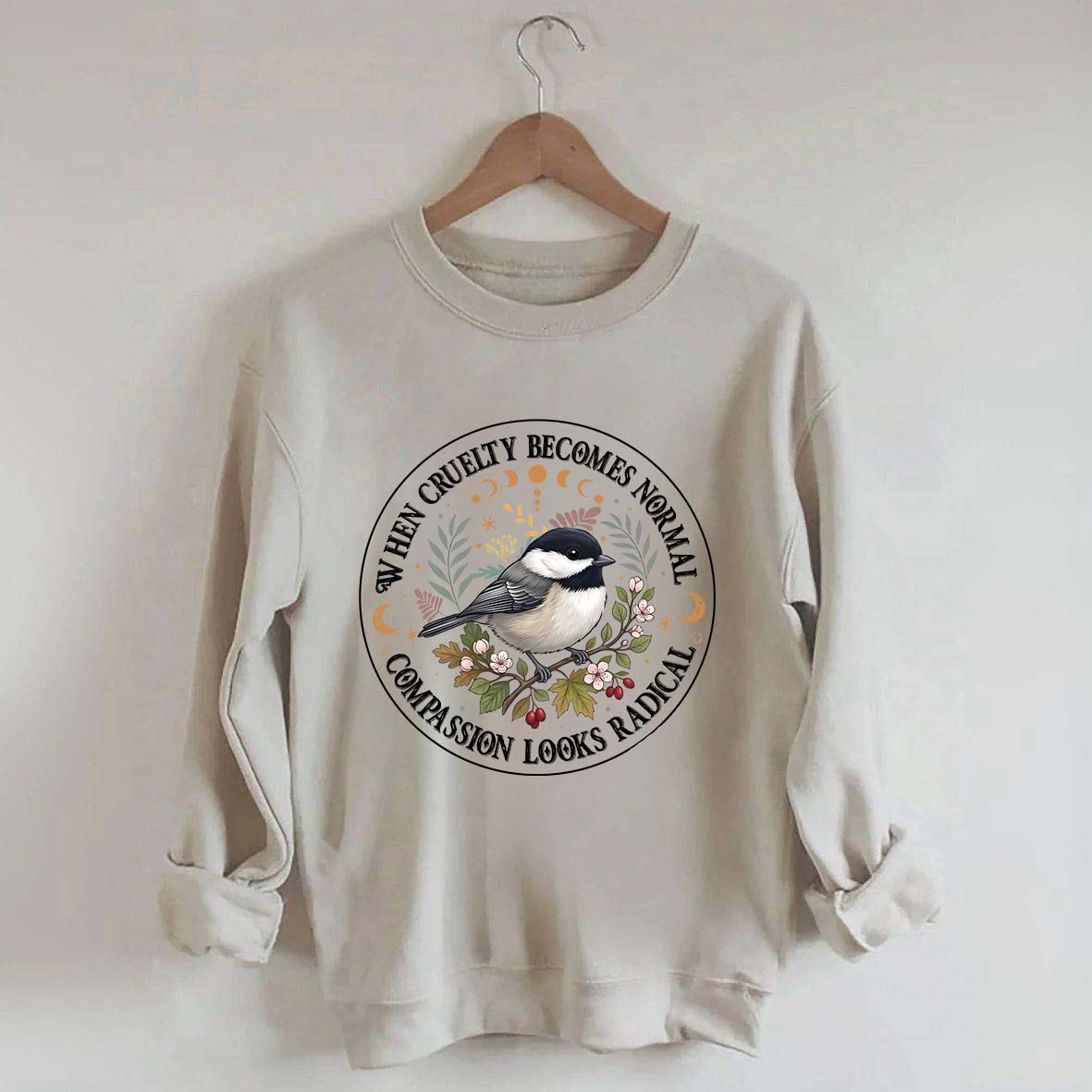 Radical Compassion Floral Bird Sweatshirt